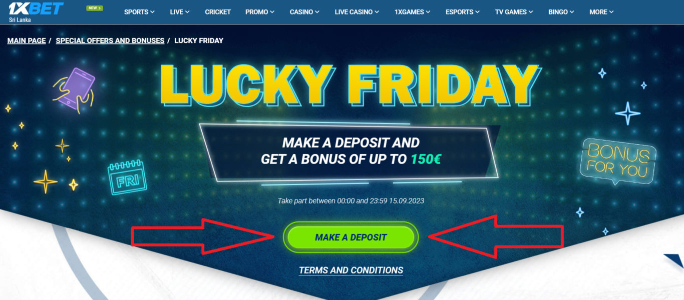 1xBet friday bonus terms and conditions